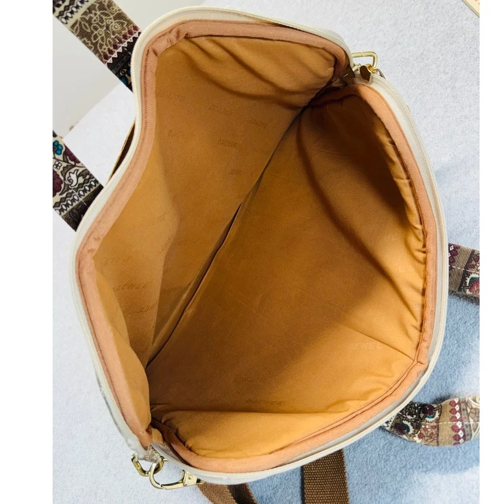 Dachee Laptop‎ Messenger Bag Womens 15.6 Inch Brown Boho Floral Tapestry Canvas
